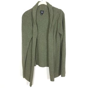 Eileen Fisher Green Draped Open Cardigan